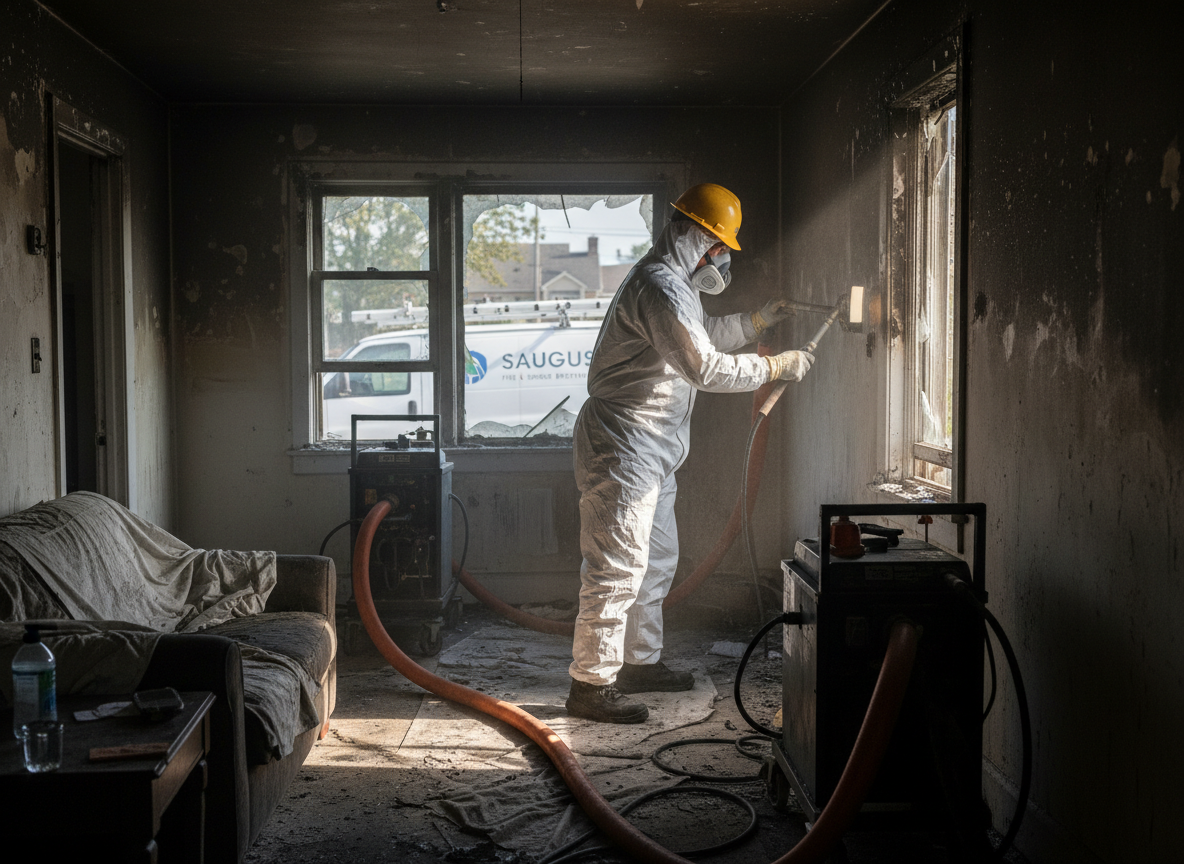 fire and smoke damage restoration in Saugus