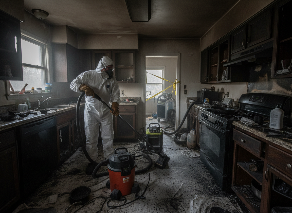 Kitchen fire cleanup in Saugus